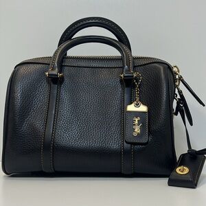 Coach Ruby Satchel 25 in Black Pebble Leather
